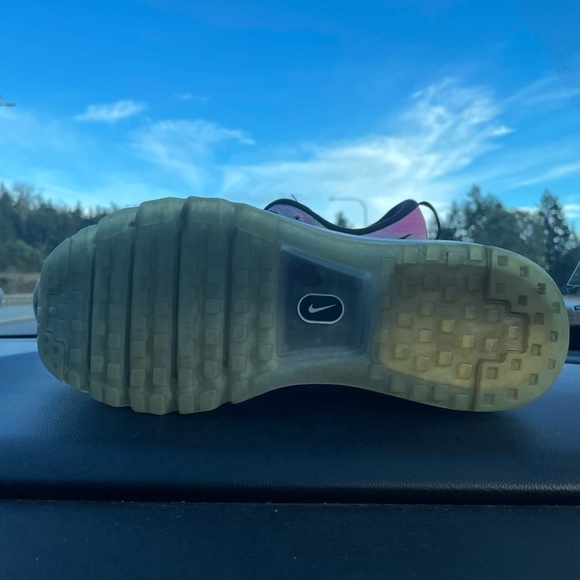 NIKE FLYKNIT AIR MAX #620659-104 RUNNING SHOES WOMEN SIZE 12 A Man’s Size 10 - Picture 4 of 5